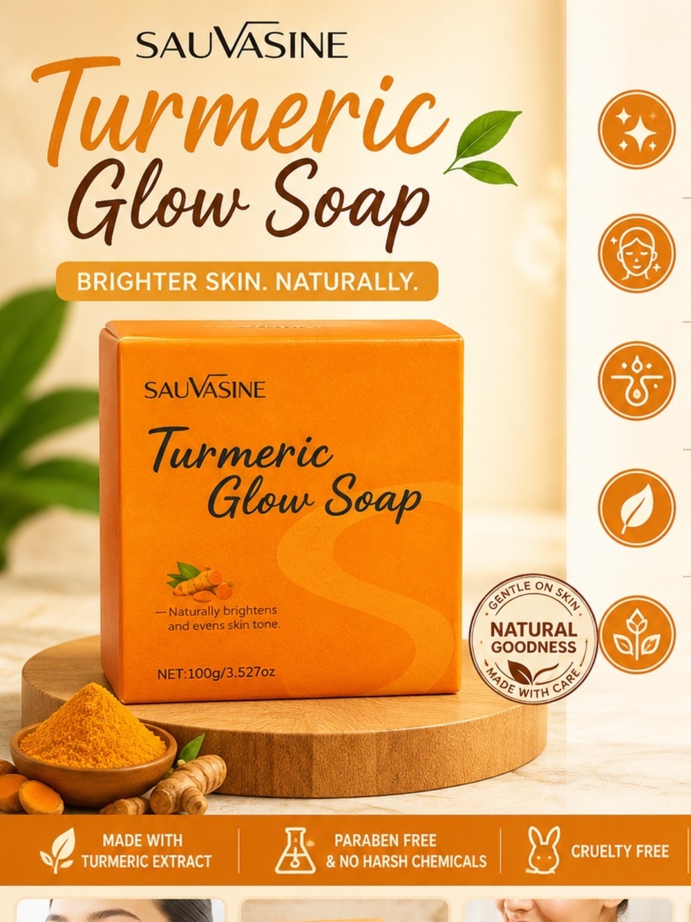 Sauvagine Turmeric Glow Soap - Orange